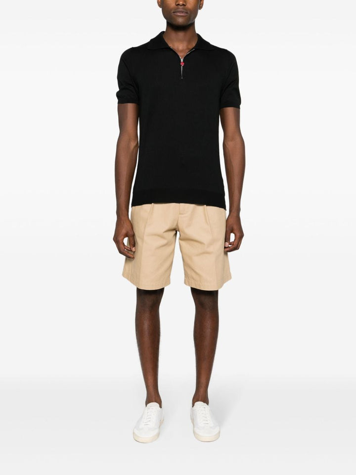 Black polo shirt with zip