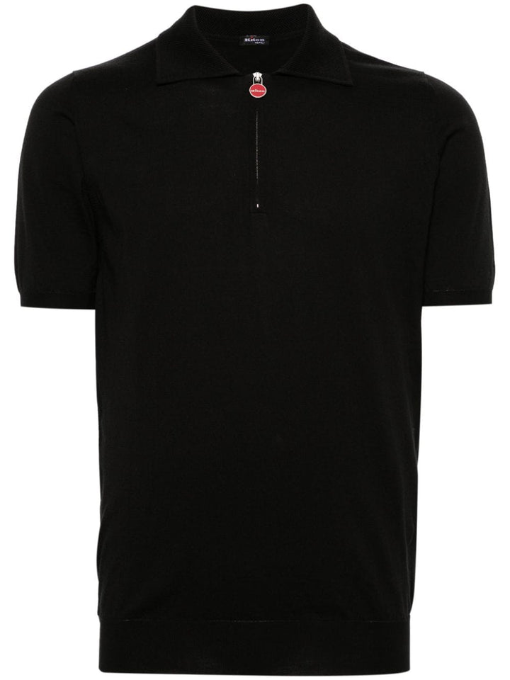 Black polo shirt with zip