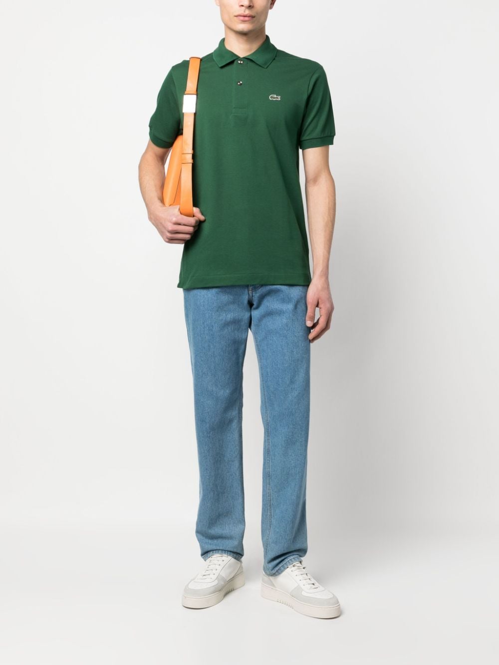 regular fit green polo shirt