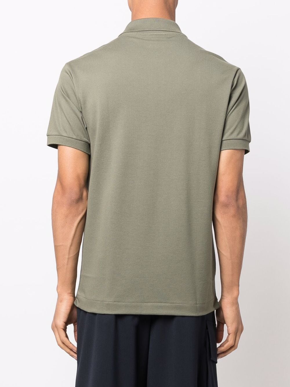 Regular fit military green polo shirt