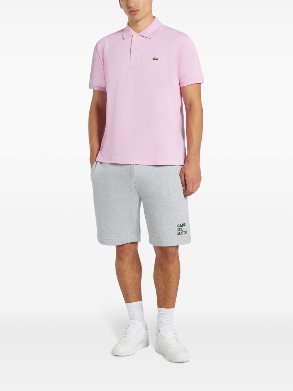 Regular fit pink polo shirt