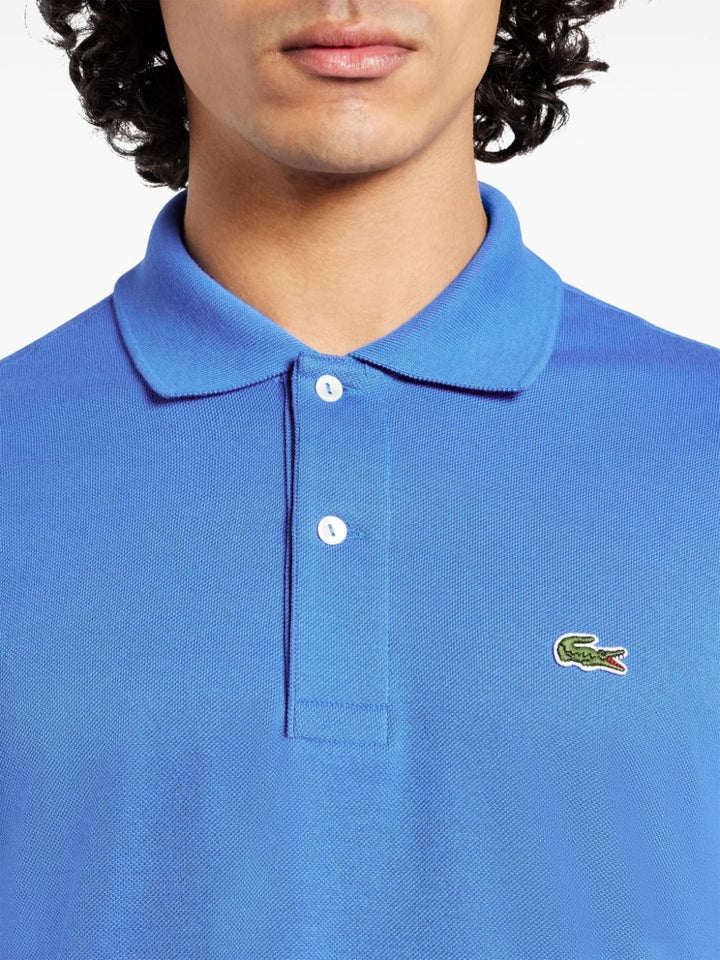 Regular fit indigo blue polo shirt