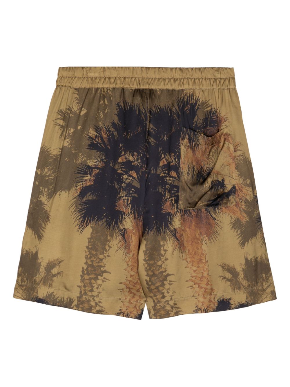 Green shorts with Palm print
