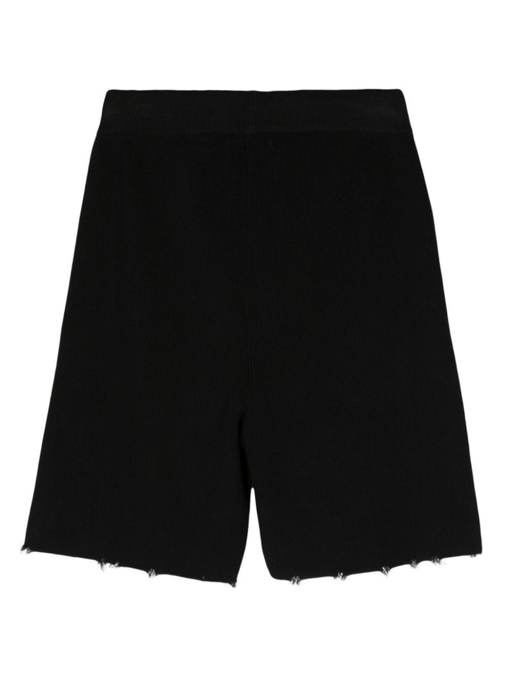 Black knitted Bermuda shorts