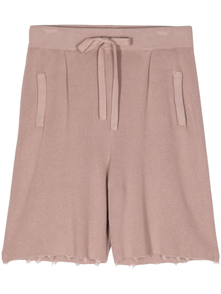 Pink knit Bermuda shorts