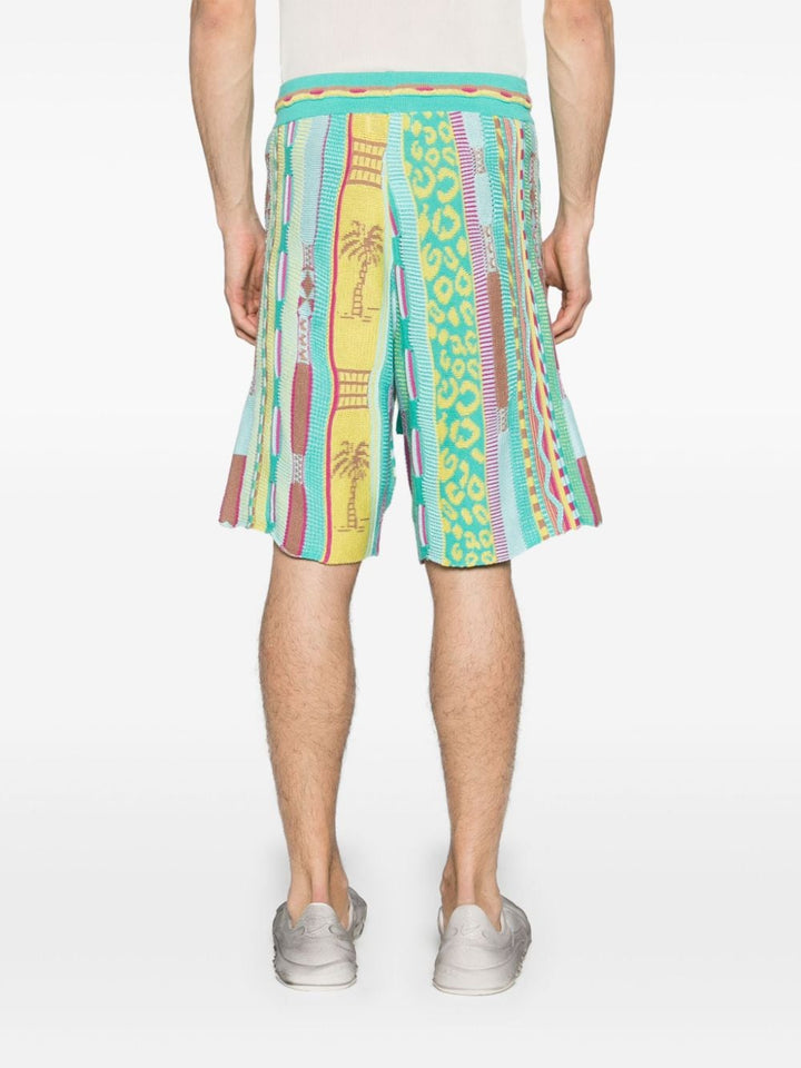 Multicolor knit Bermuda shorts