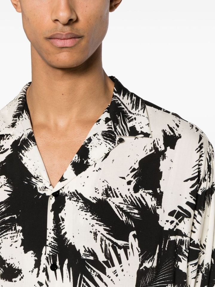 Black Palm print long sleeve shirt