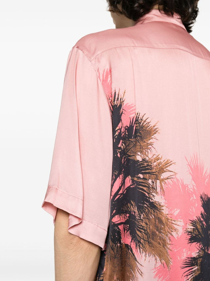 Chemise rose à imprimé Palm