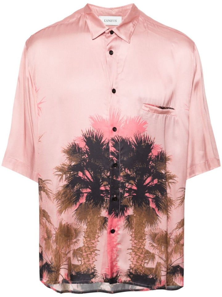 Pink shirt with Palm print
