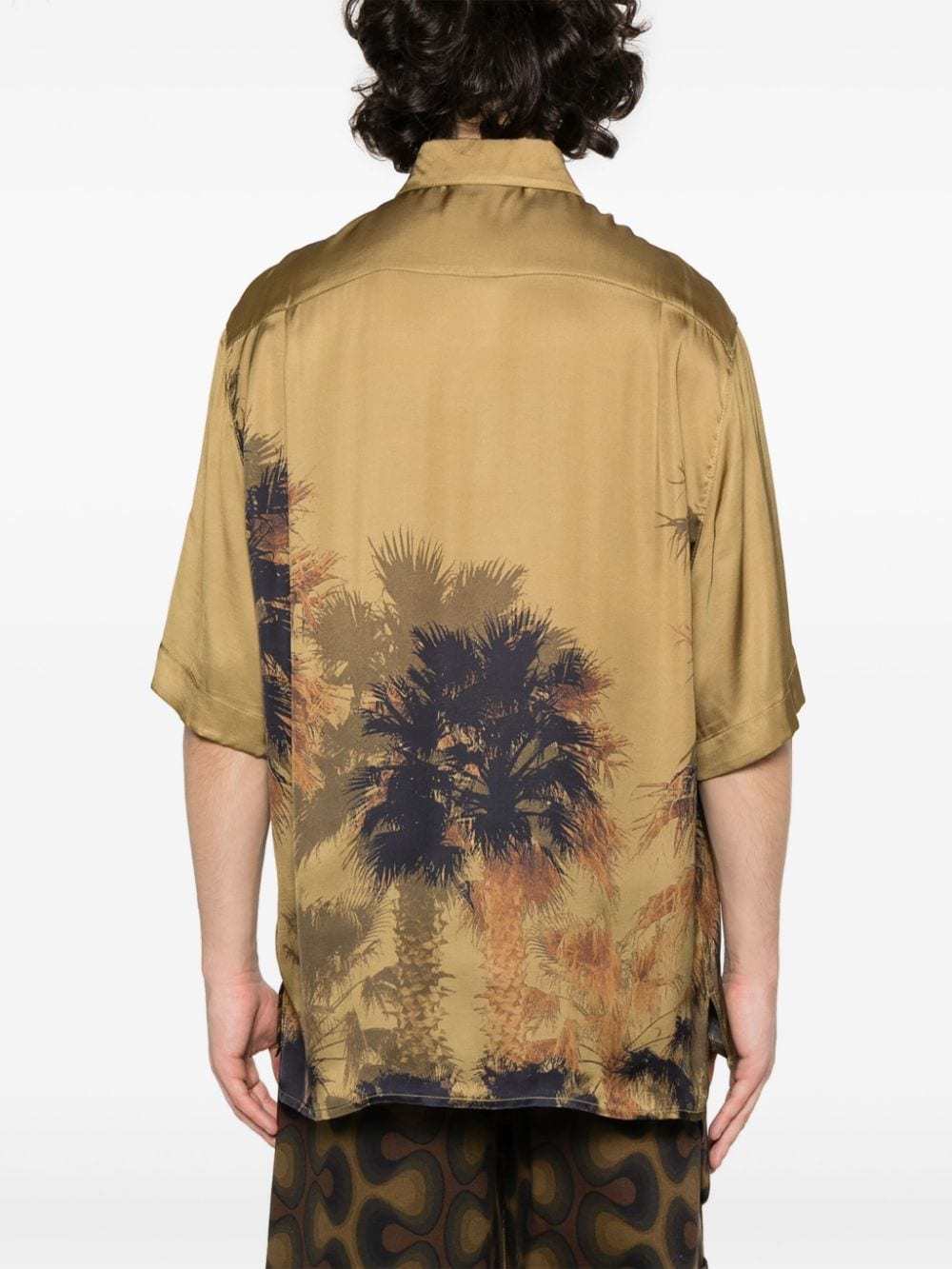 Green shirt with palm print