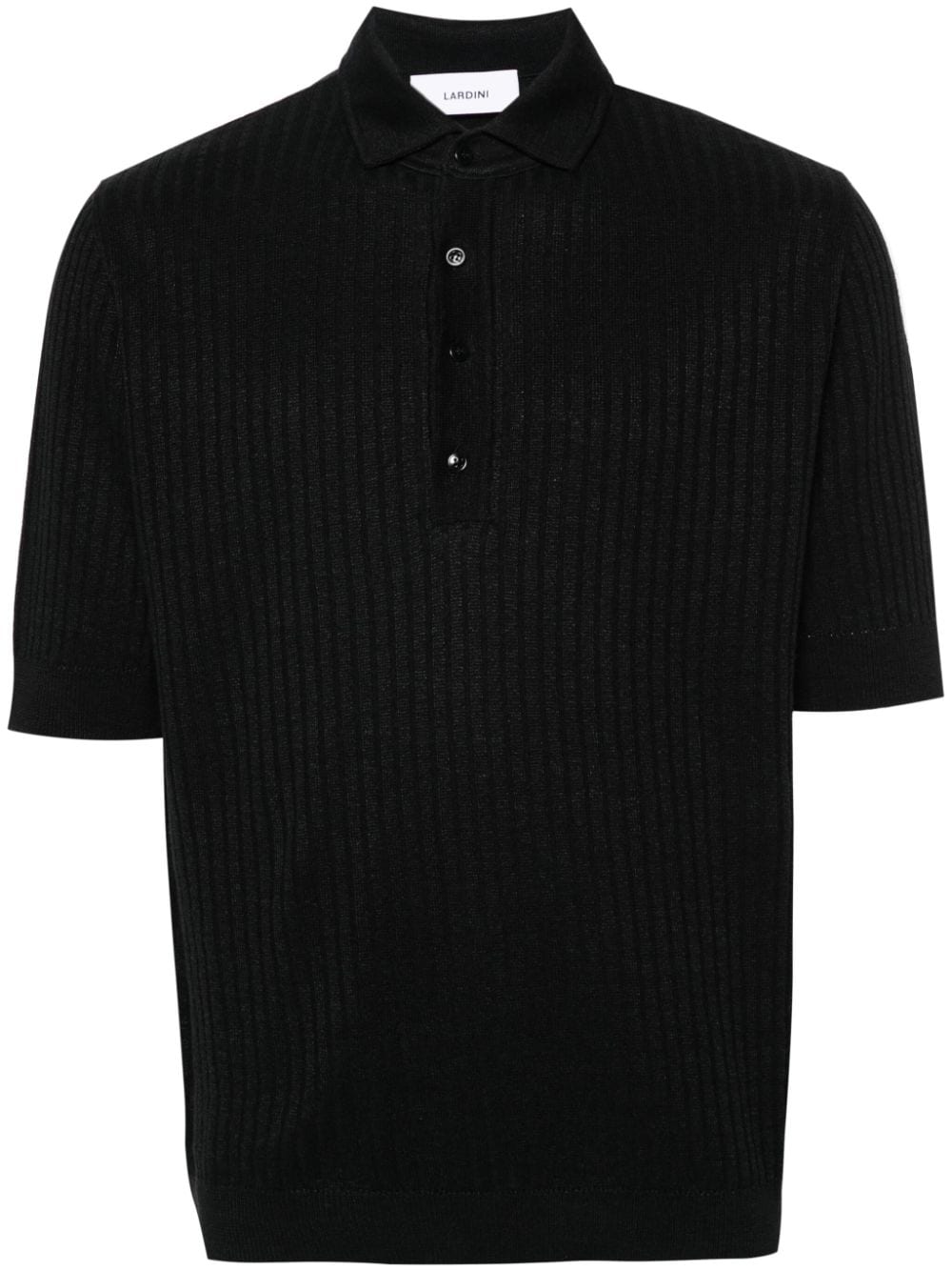 Black ribbed polo shirt