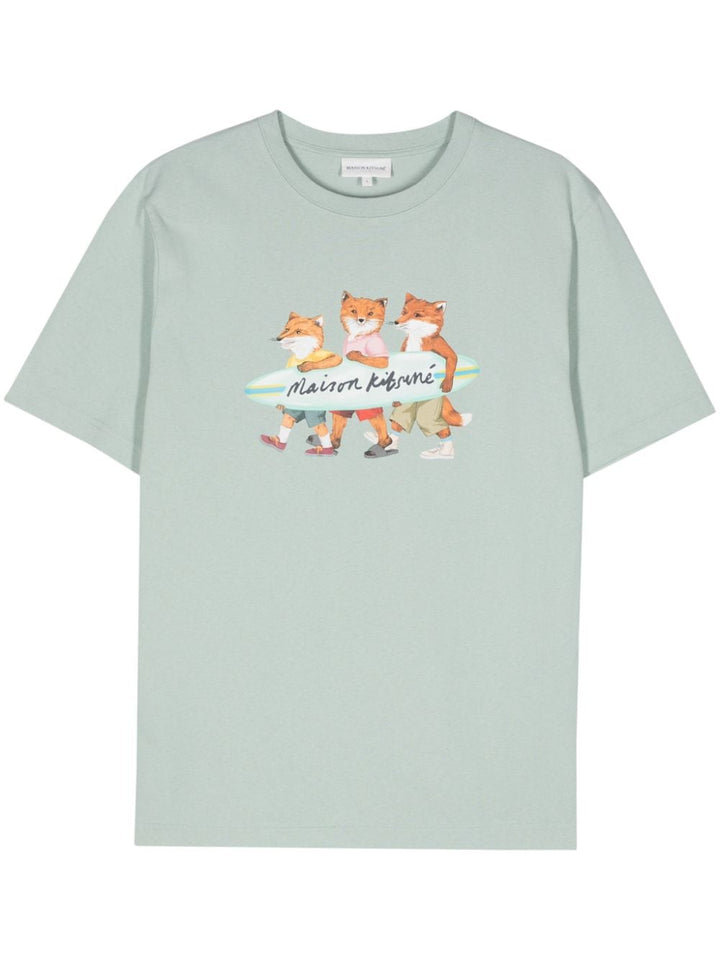T-shirt surfing foxes blu