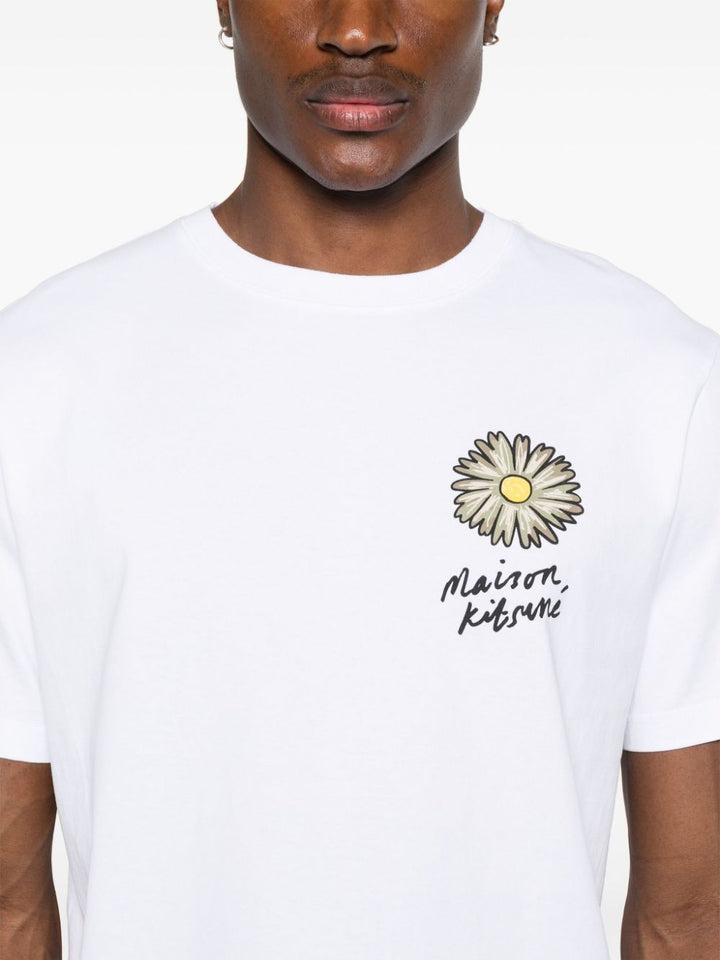 T-shirt bianca stampa flower