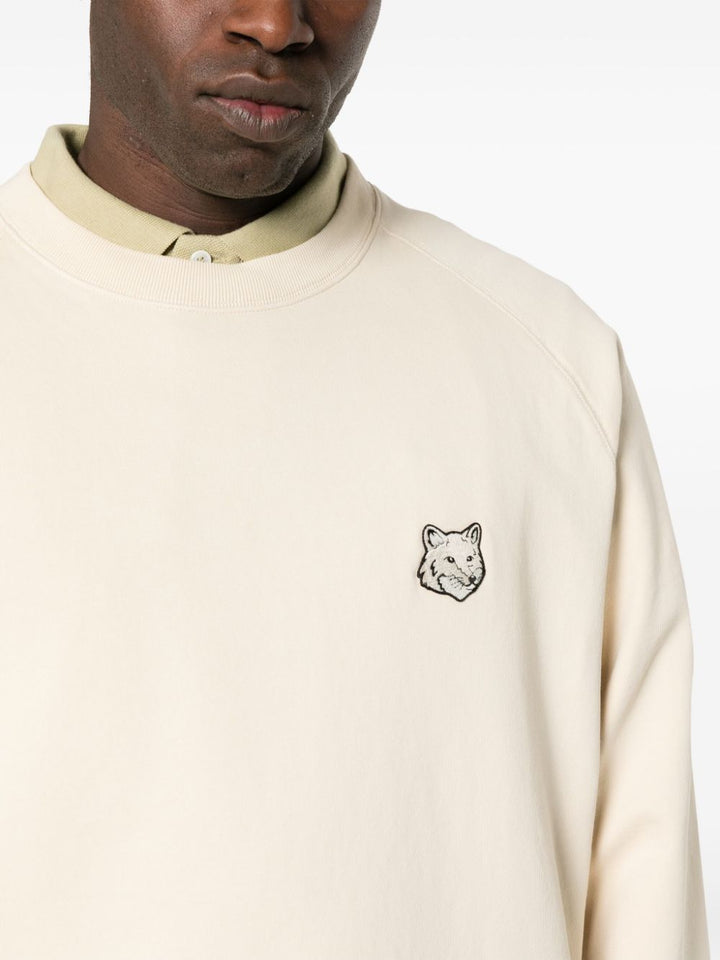 Beige sweatshirt with embroidered logo