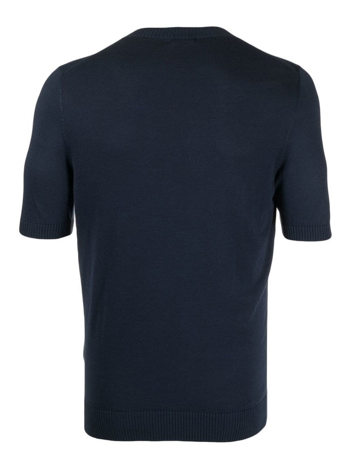 T-shirt in maglia blu navy