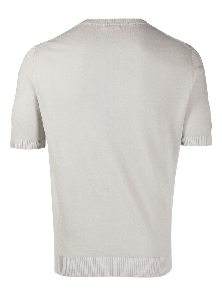 T-shirt in maglia grigio chiaro