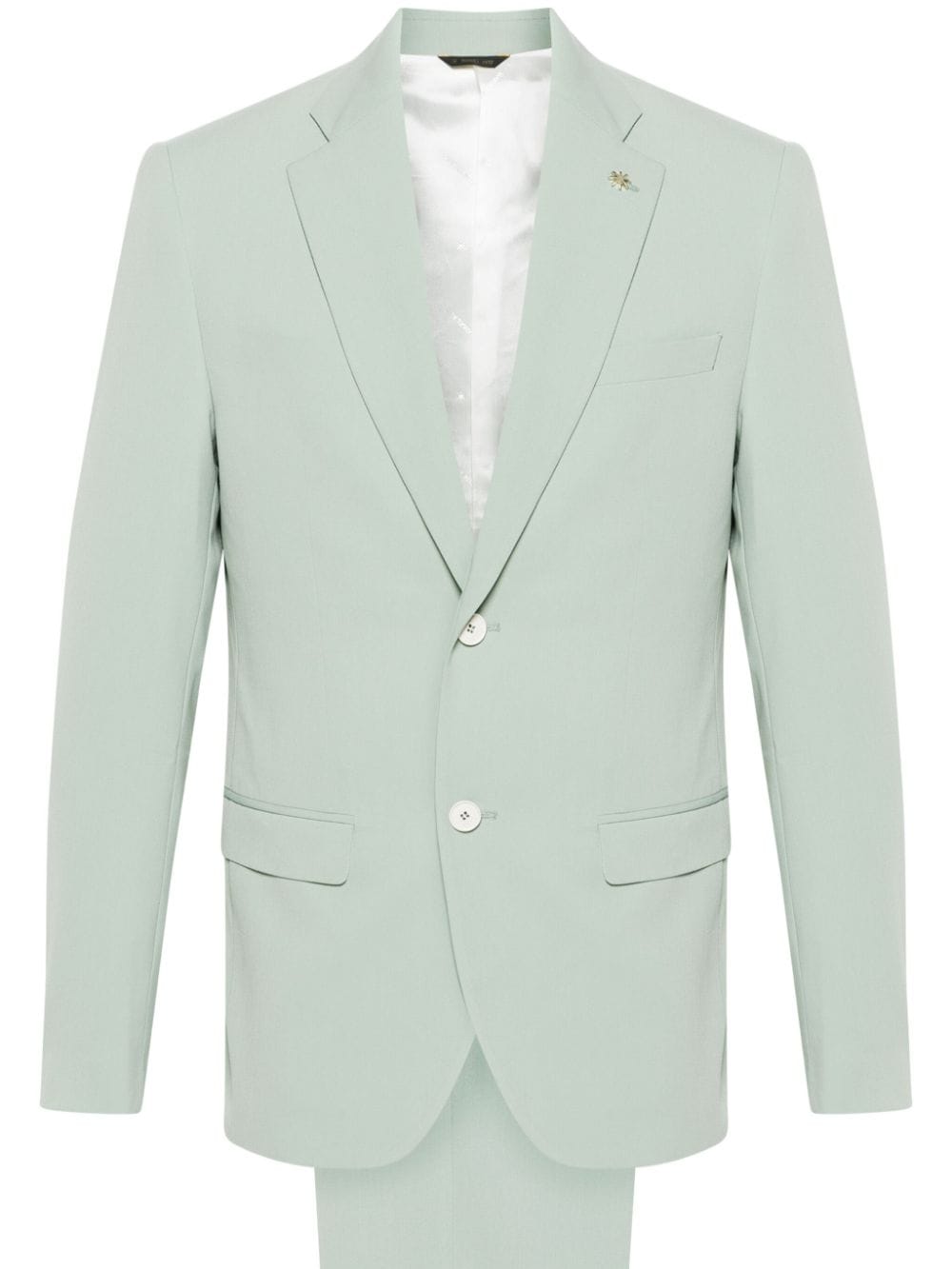 Sage green single-breasted suit