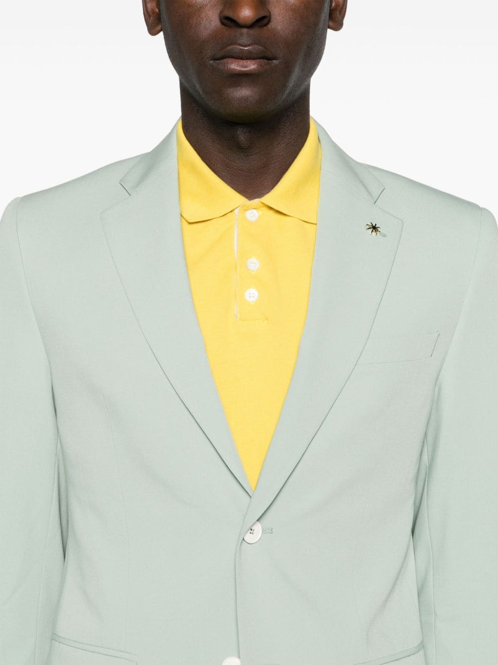 Sage green single-breasted suit