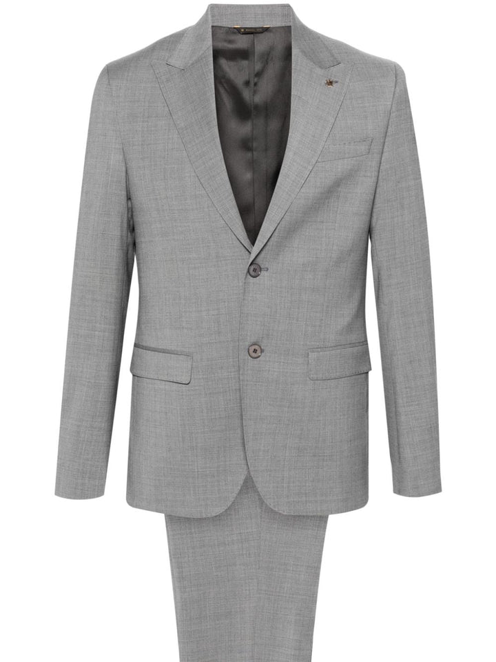 Gray single-breasted suit