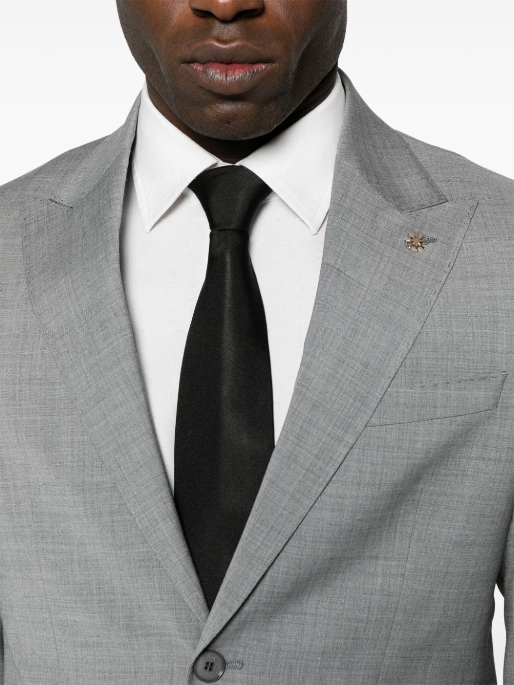 Gray single-breasted suit
