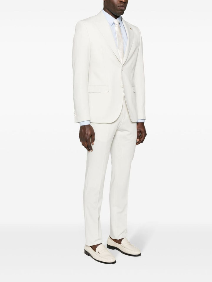 Stretch beige single-breasted suit