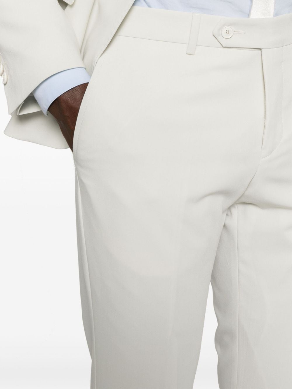 Stretch beige single-breasted suit