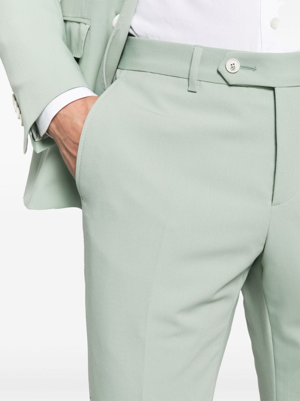 Stretch water green single-breasted suit