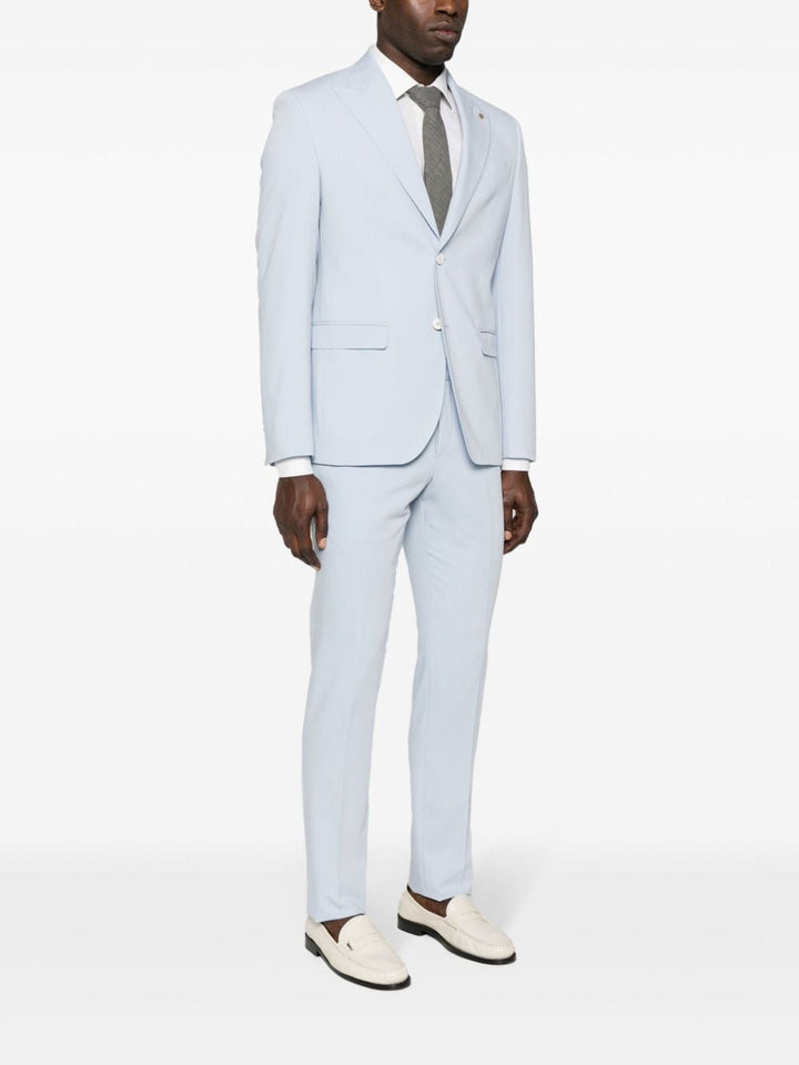 Single-breasted light blue stretch suit