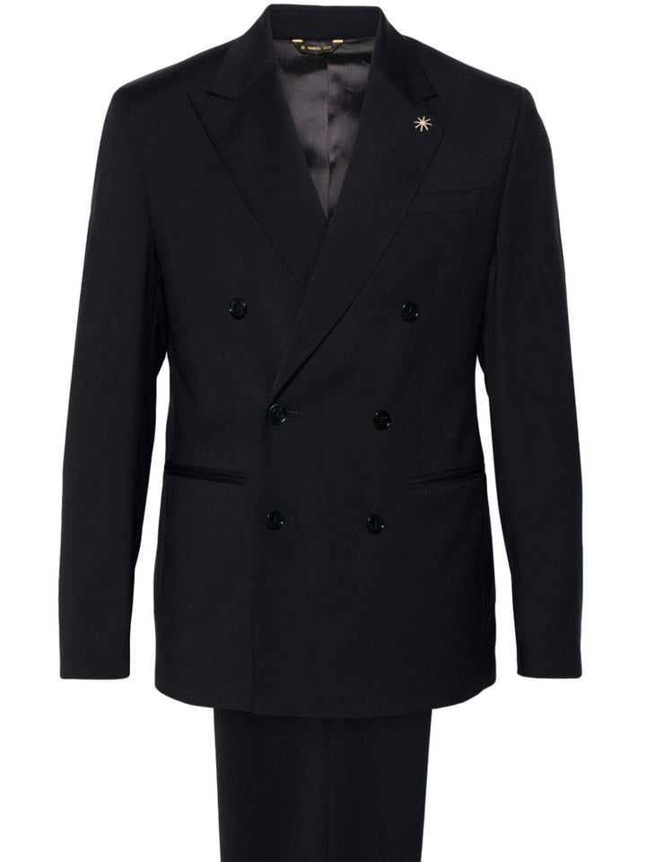 Navy blue double-breasted suit