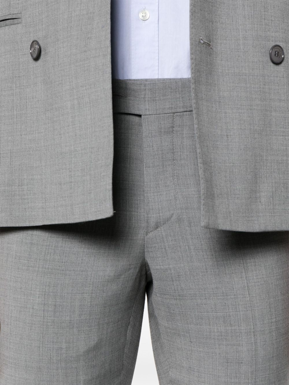 Gray double-breasted suit