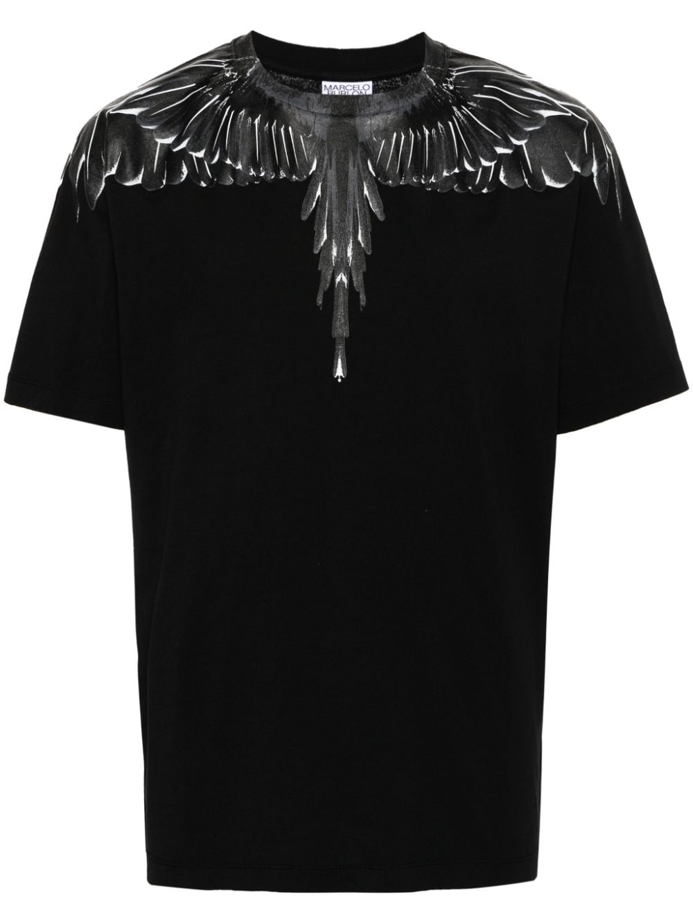 T-shirt nera stampa icon wings nera