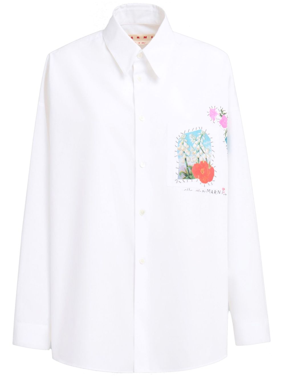 Camicia bianca con applicazione fiori