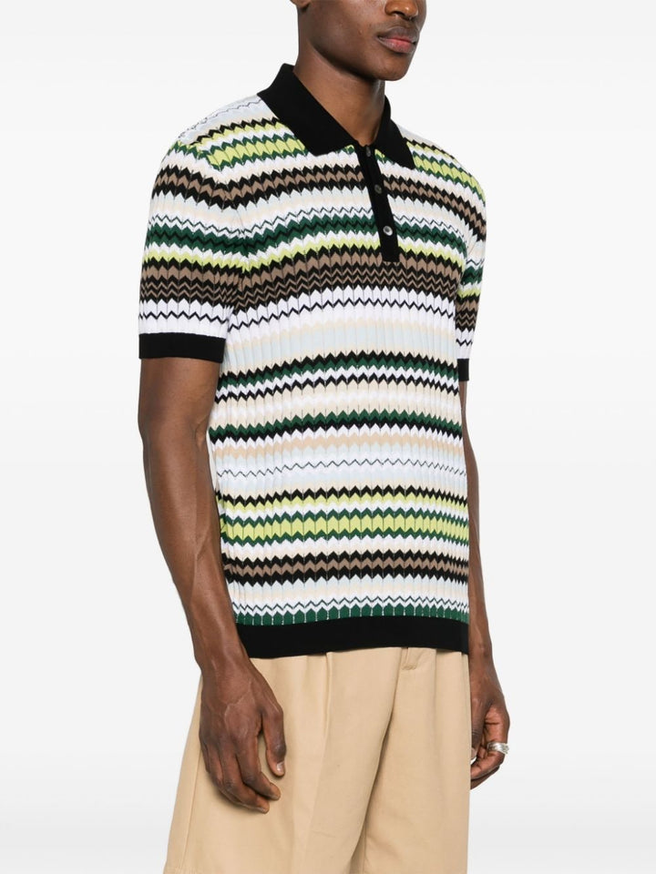 Multicolor polo shirt with black details