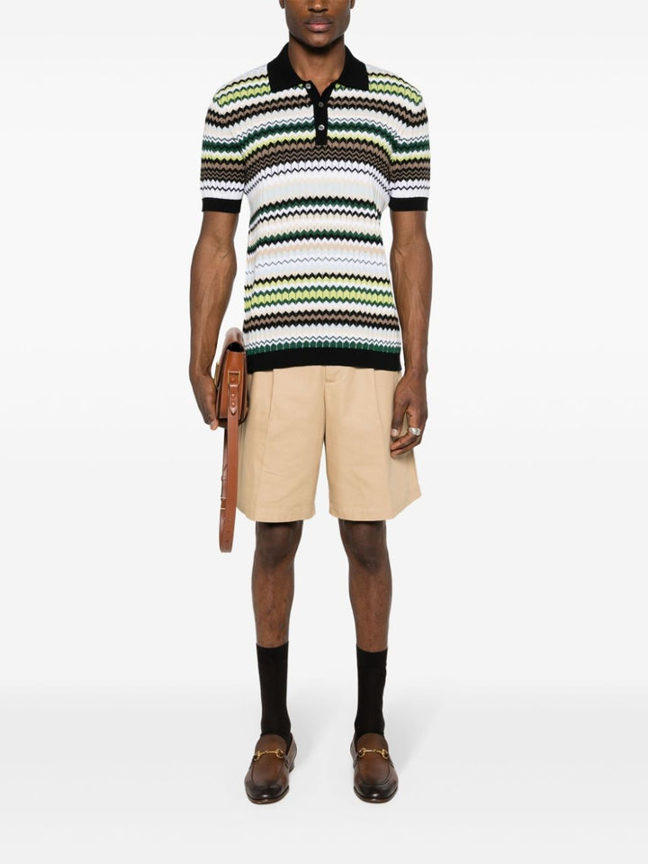 Multicolor polo shirt with black details