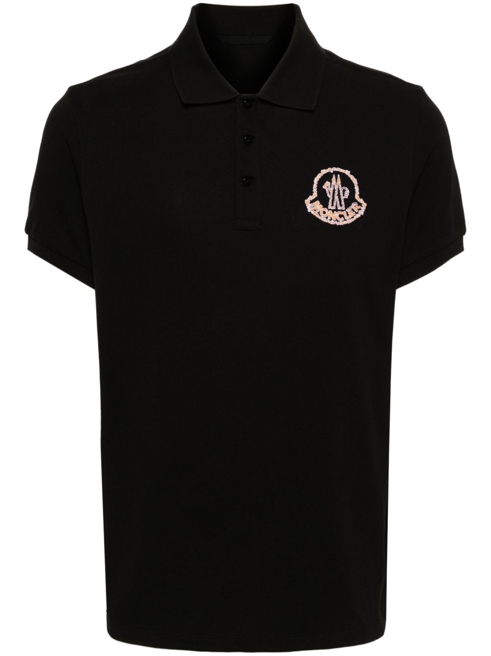 Black polo shirt with embroidered logo