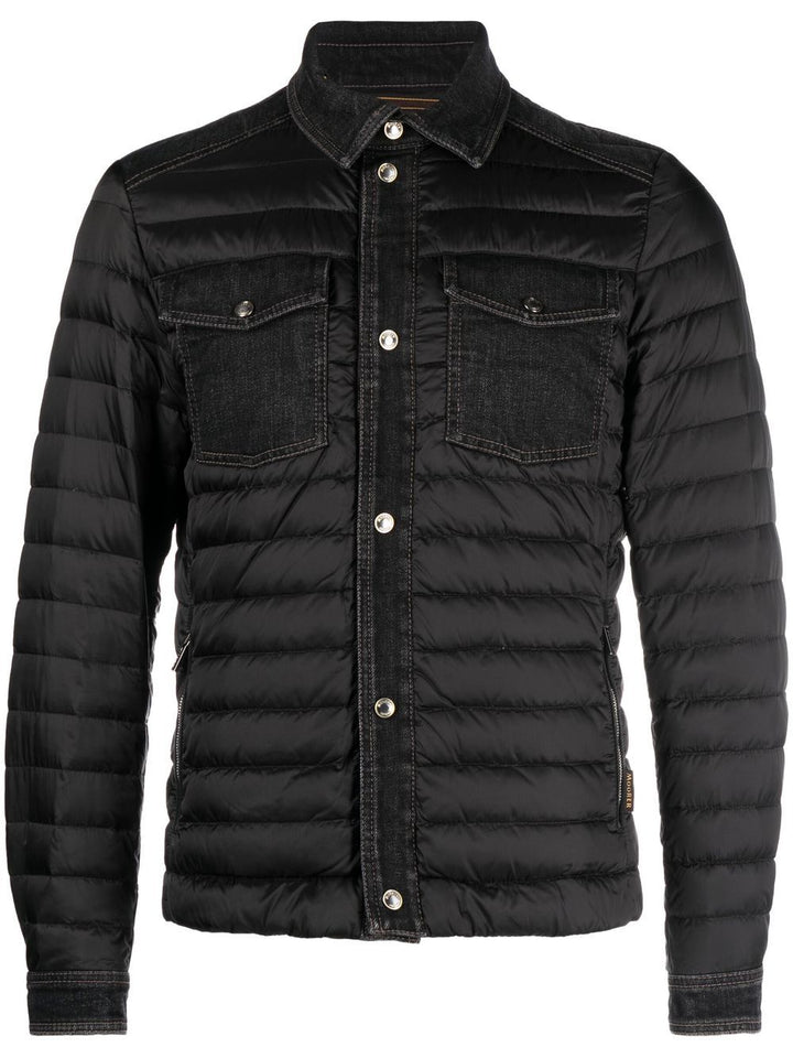 Black quilted mougi down jacket