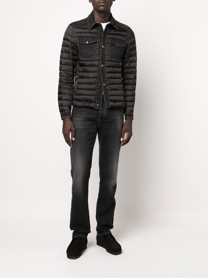 Black quilted mougi down jacket