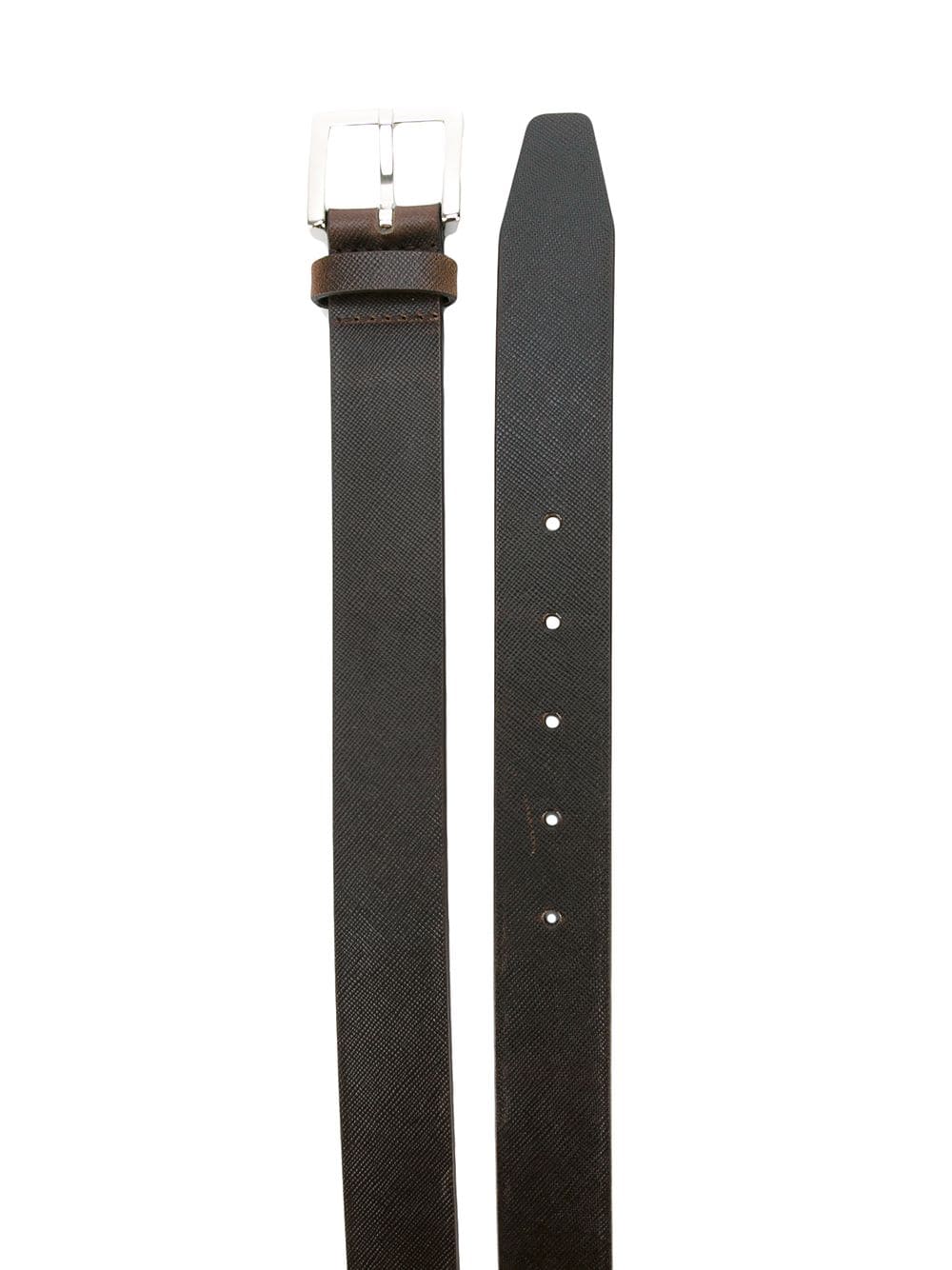 Dark brown belt with square buckle