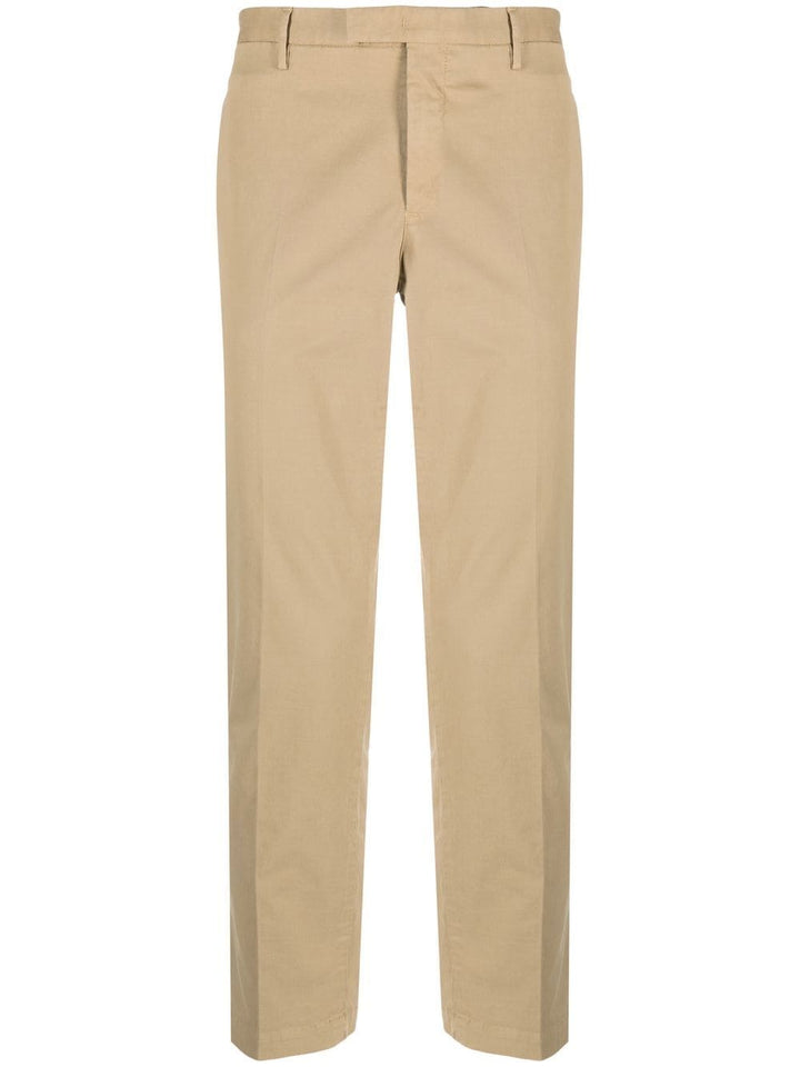 Pantalone beige in cotone slim-cut