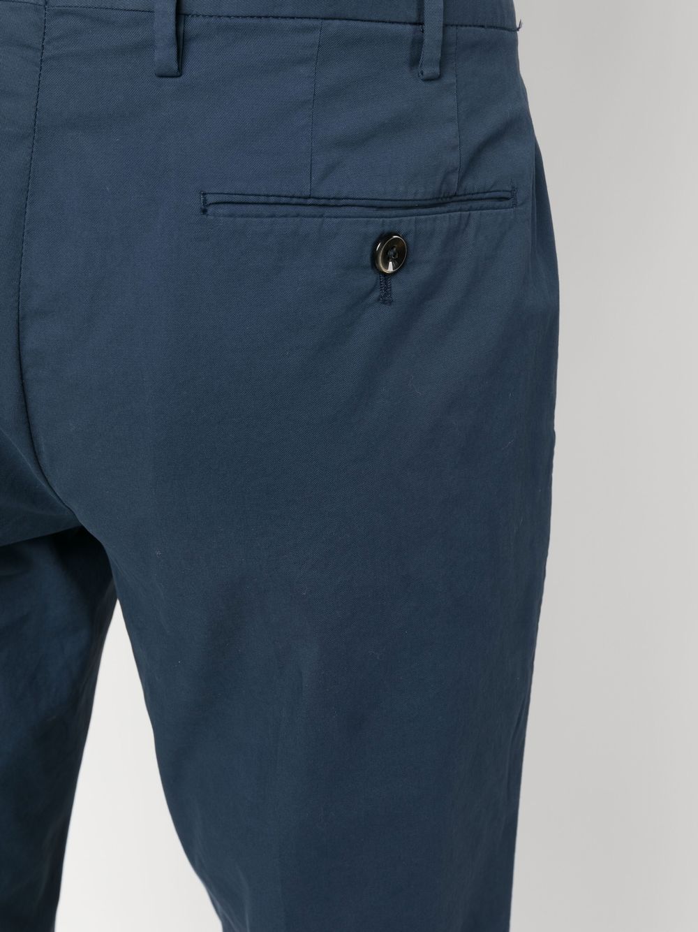 Blue slim-cut cotton trousers