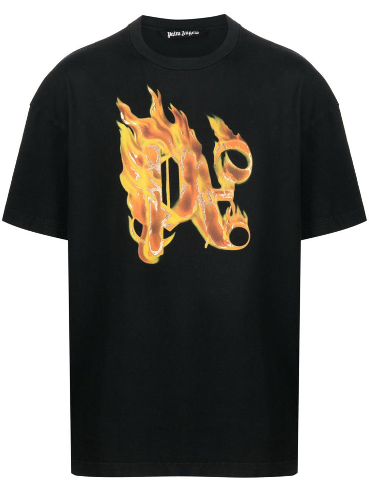 Burning logo black t-shirt