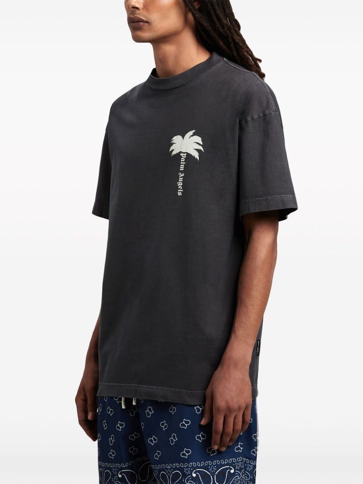 Gray palm tree logo t-shirt