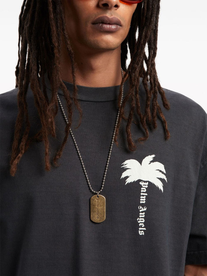 Gray palm tree logo t-shirt