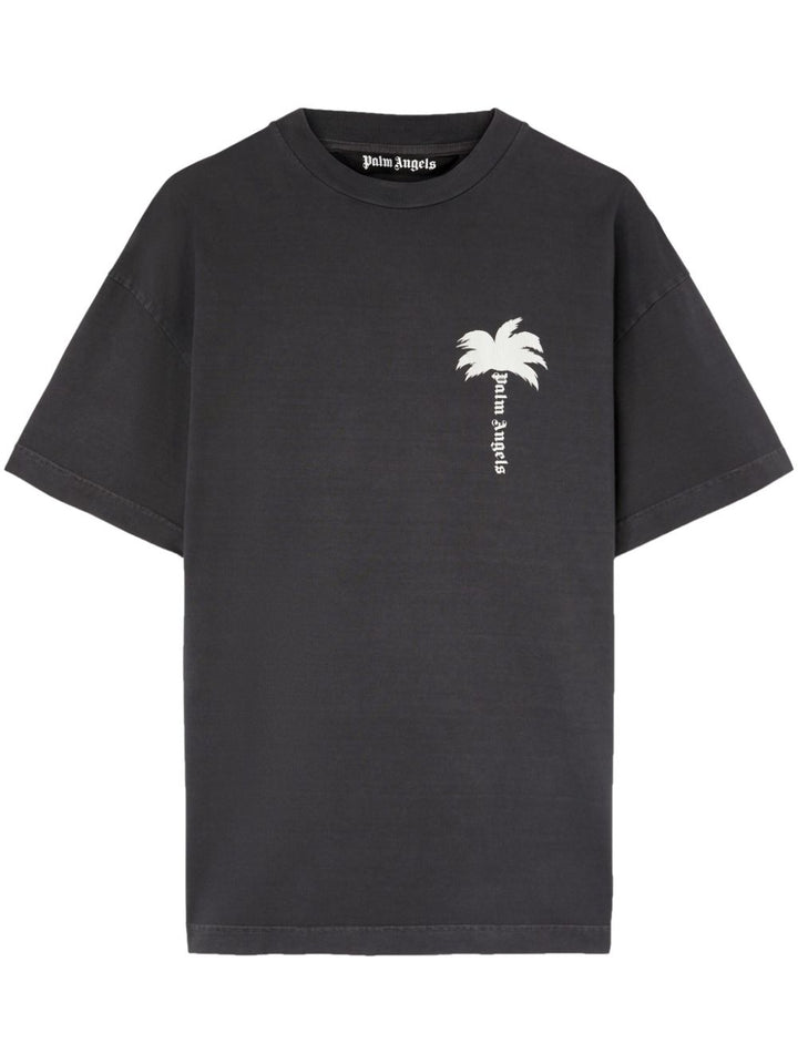 Gray palm tree logo t-shirt