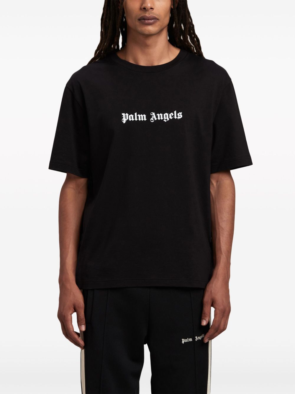 Slim black T-shirt with logo