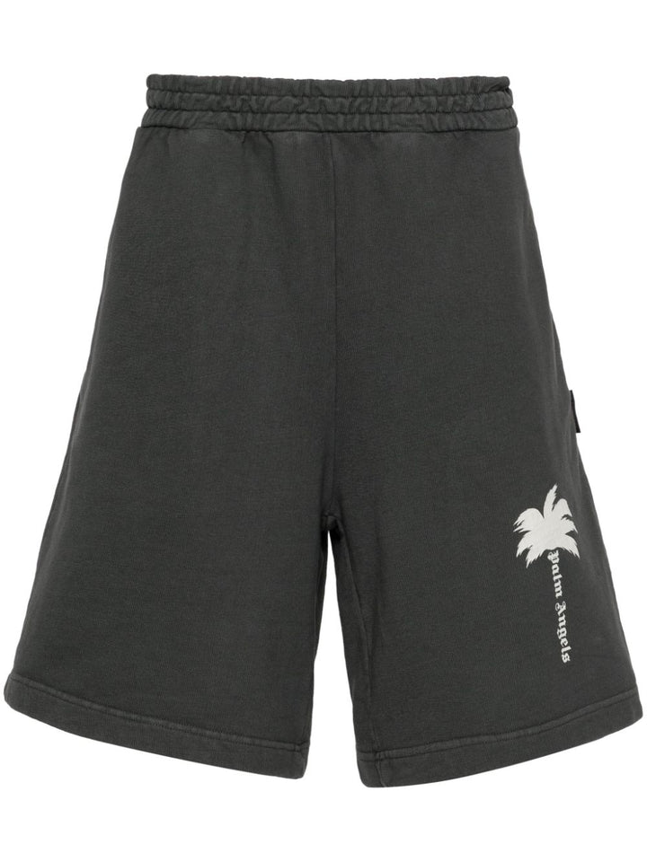 Gray Palm tree logo shorts