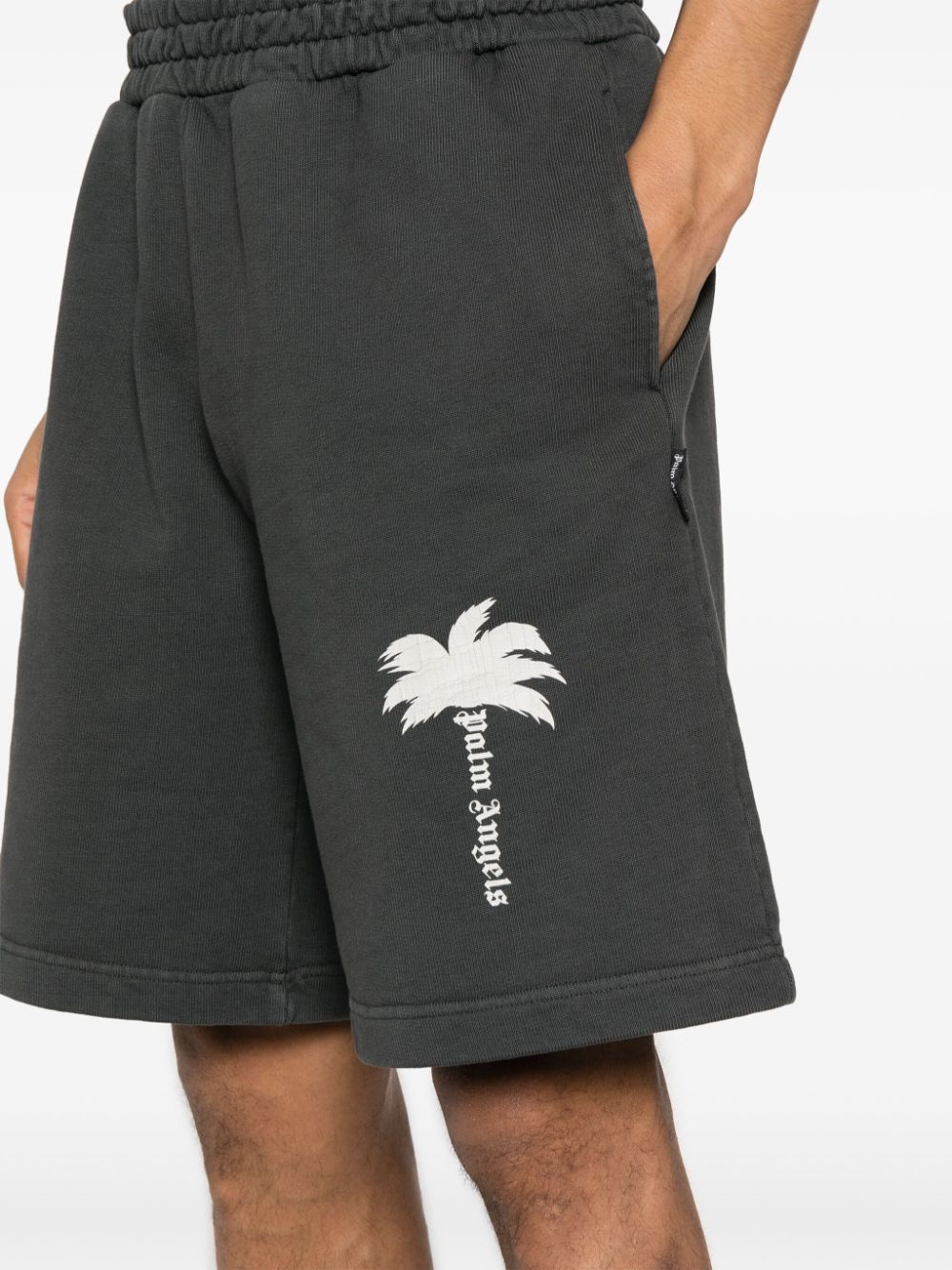 Gray Palm tree logo shorts