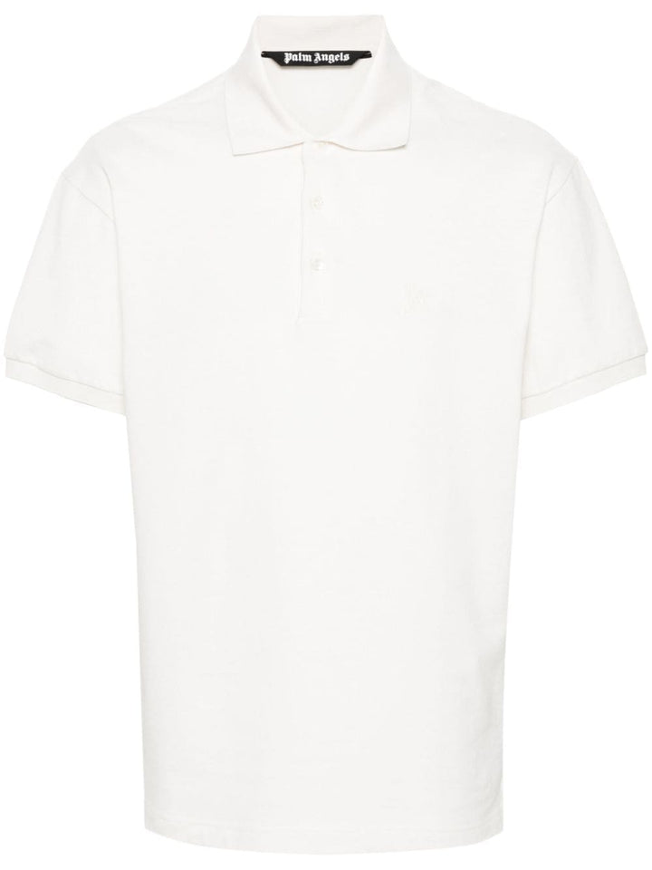 White monogram logo polo shirt