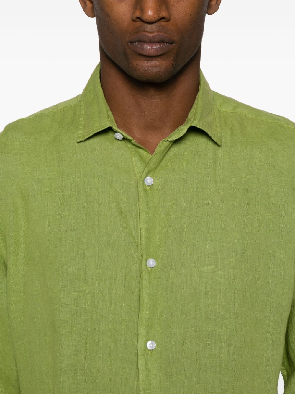 Camicia verde in lino