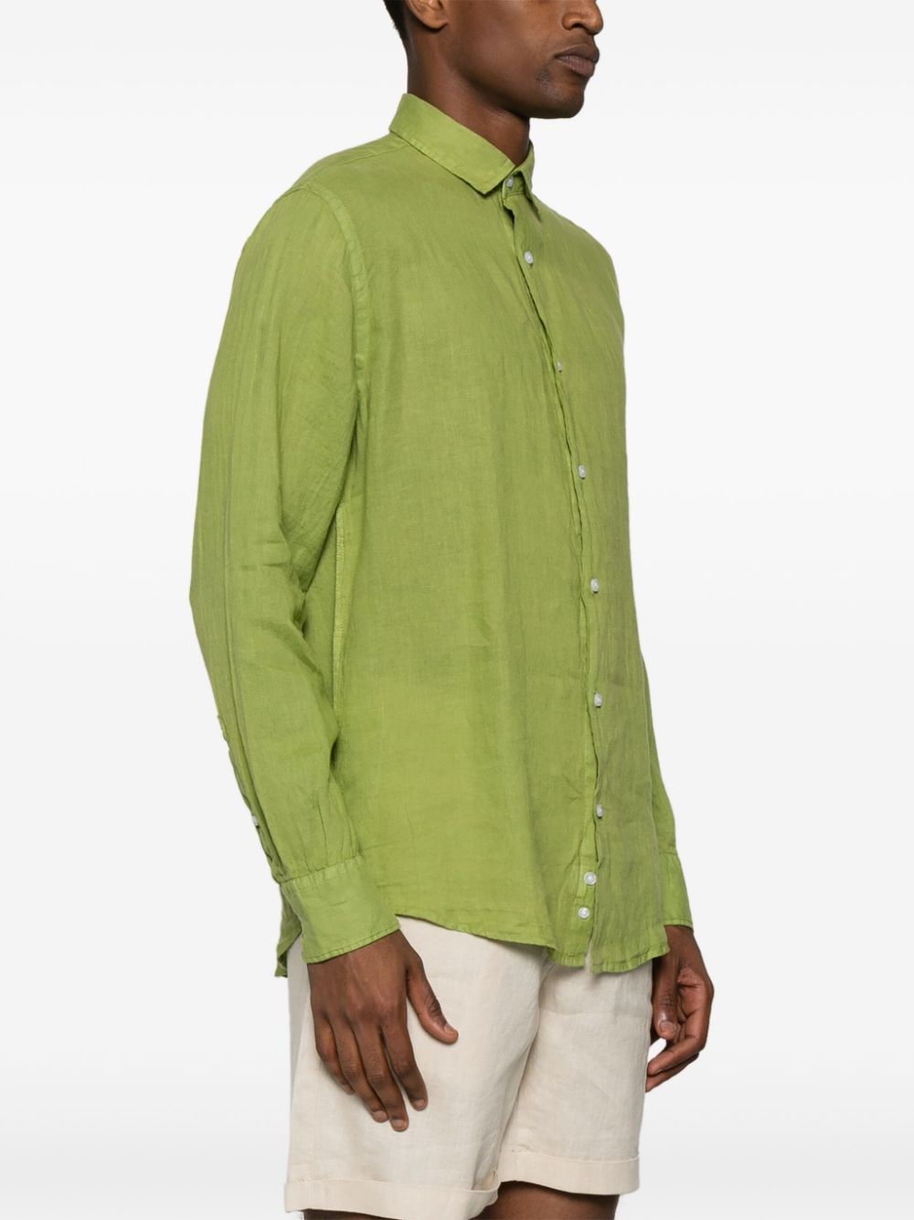 Camicia verde in lino